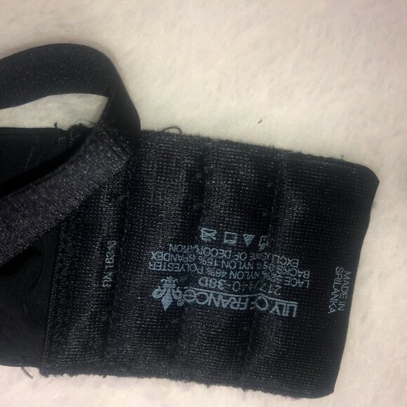 Lily of France Black Lace Bra 38D - Picture 6 of 7